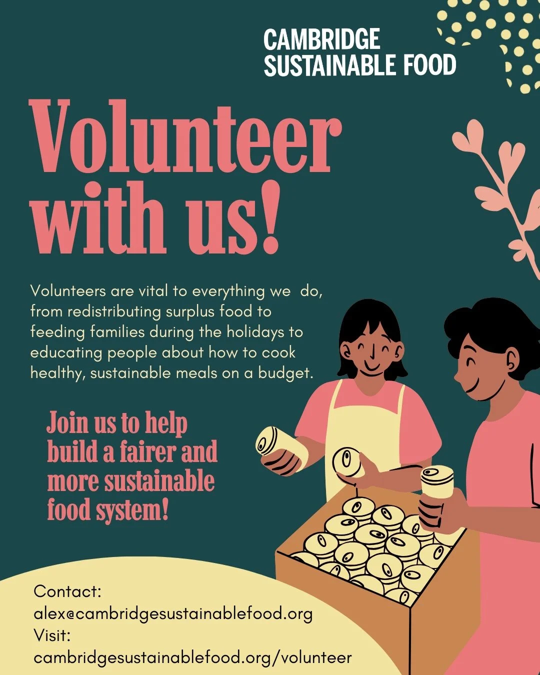 💚Join our volunteer team! 💚

Volunteers are at the heart of everything we do in pursuit of a more just food system. 

We have a whole range of opportunities so depending on your skills, interests, and the time you have available we can help you fin