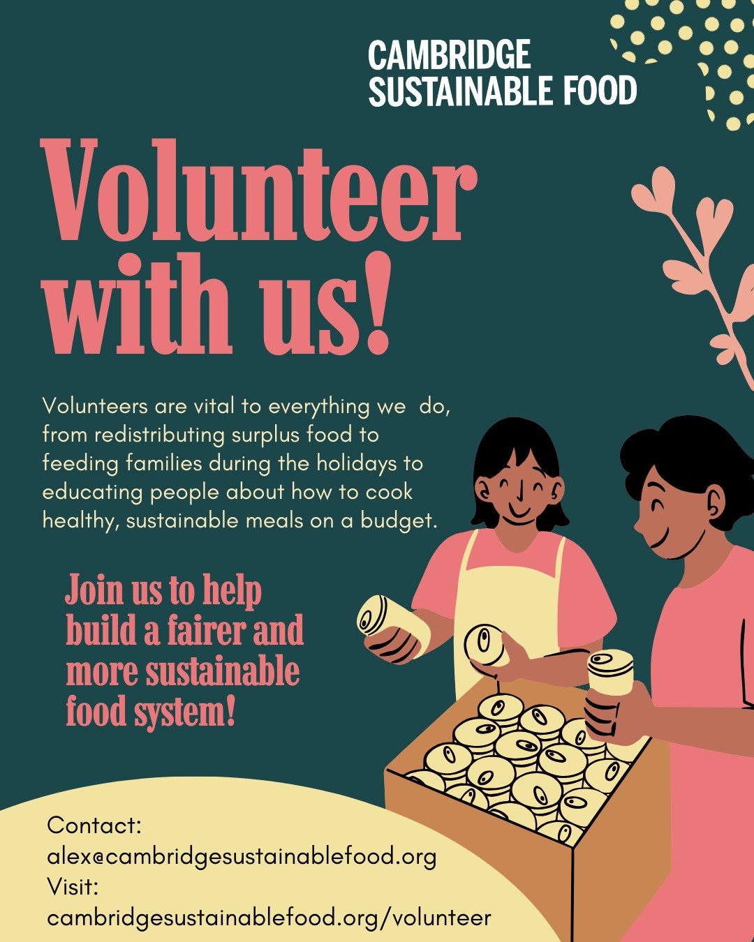 💚Join our volunteer team! 💚

Volunteers are at the heart of everything we do in pursuit of a more just food system. 

We have a whole range of opportunities so depending on your skills, interests, and the time you have available we can help you fin