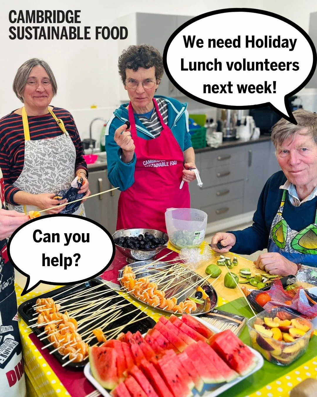 The May half term is fast approaching and we are still in need of volunteers to help out at holiday lunch events.

The holiday lunch network provides FREE lunches and activities for families of nursery and school-aged children in the school holidays 