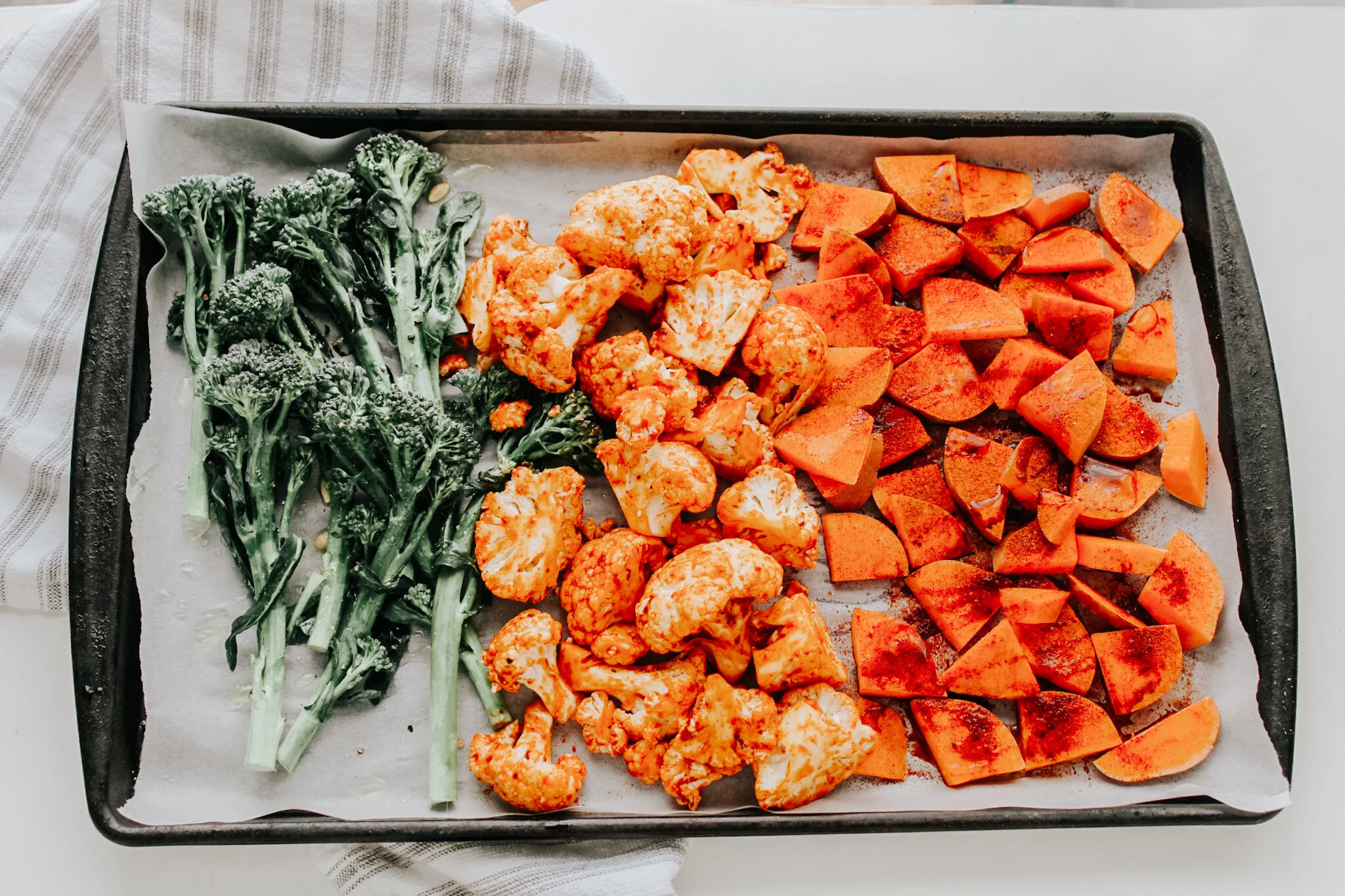 1 Pan Meal: Spicy Buffalo Cauliflower With Assorted Veggies