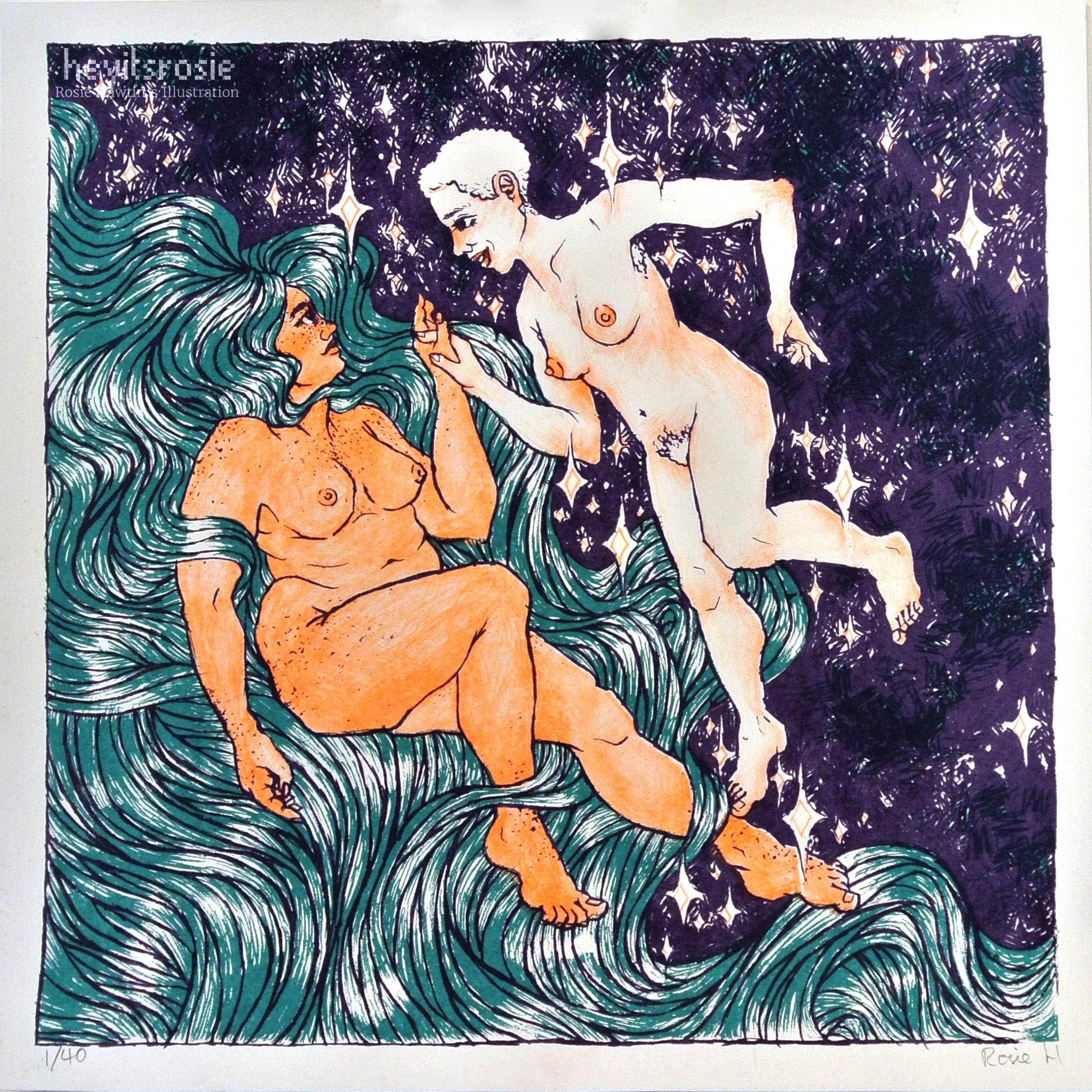 Ocean Moon Print