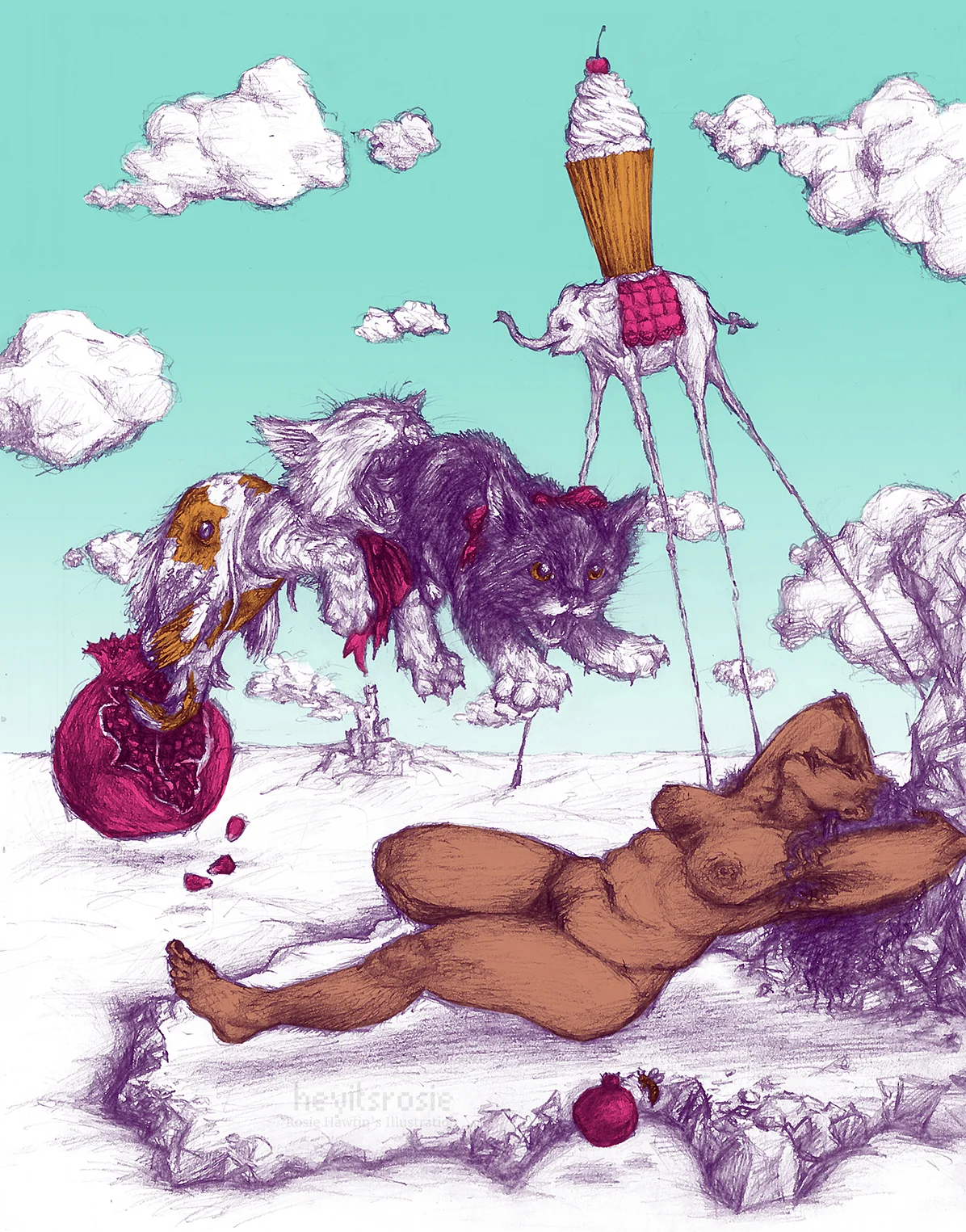 Illustration inspired by Dali