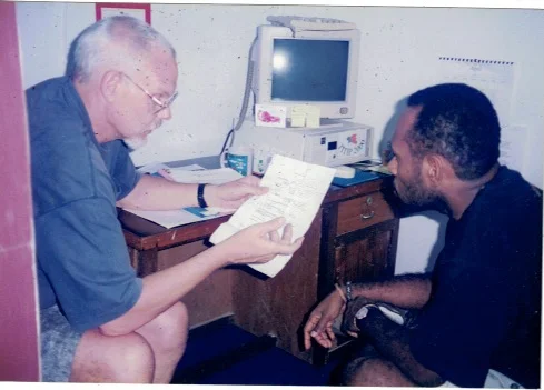 My time and service were split between remote areas and town. Here I am tutoring Jason of the Dani clan in writing a paper in English to qualify for studying abroad. Over the years Jason went from student to director of an Indonesian educational fou