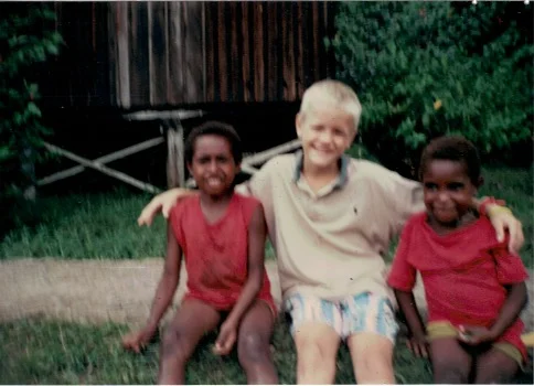 Zack with his Papuan friends. Kids are kids all over the world.