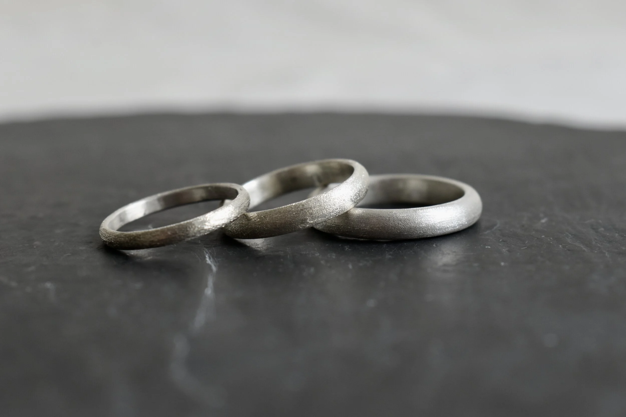 Demi Jonc Bague Femme Argent Simple Alliance Demi-jonc En Argent