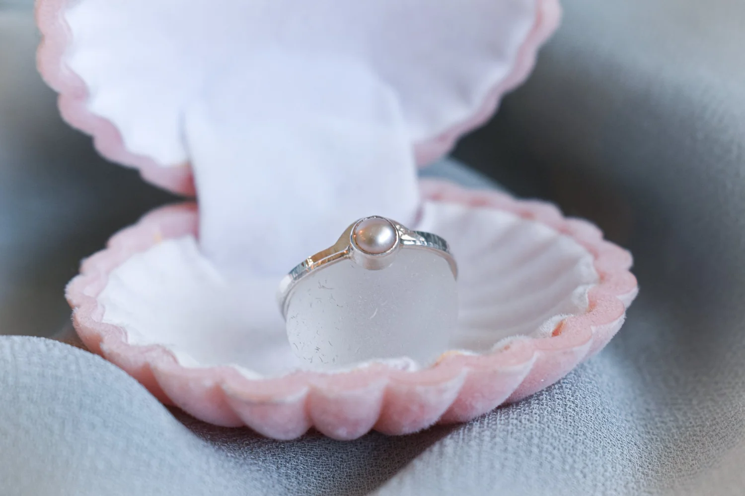 Bague En Argent Massif Avec Perles Noires Mobiles - Taille 53/54 - Occasion