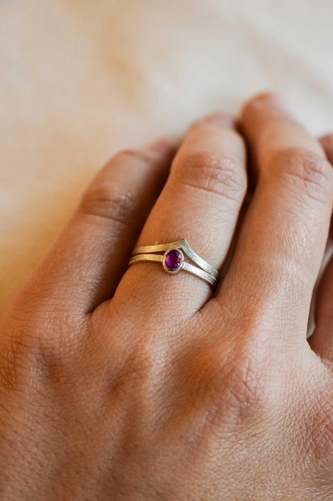 Bague Puzzle En Argent Sterling 925 - 4 Pièces Ajustables - Taille Unique - Neuf Avec étiquettes