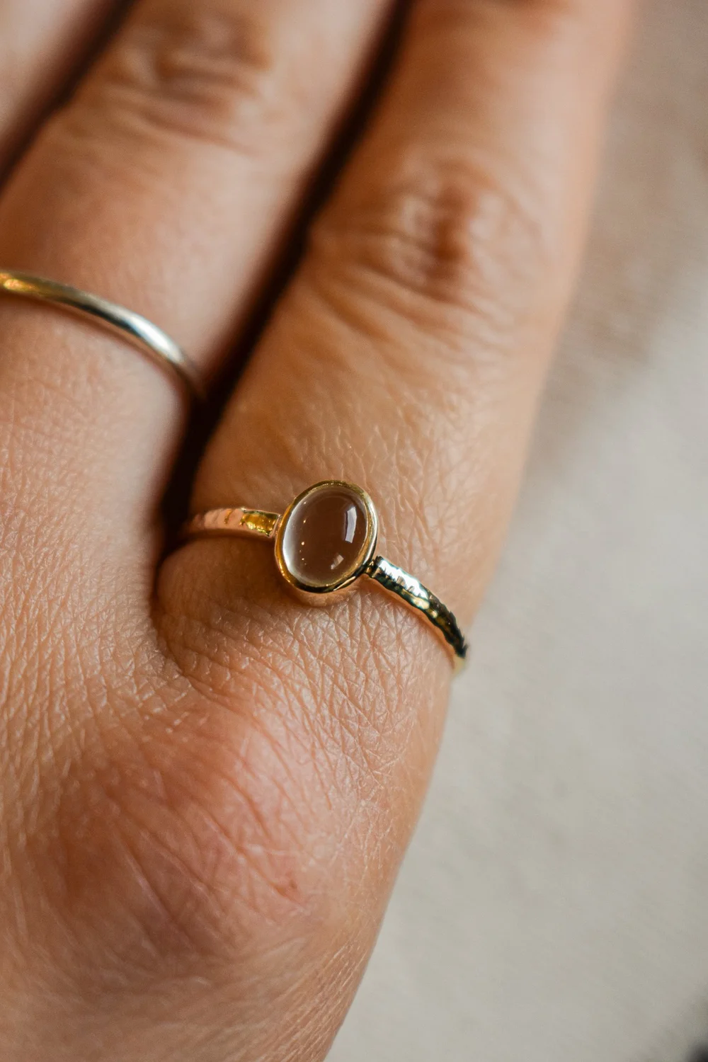 Bague En Argent Massif Avec Perles Noires Mobiles - Taille 53/54, Occasion, Style Anneau Original