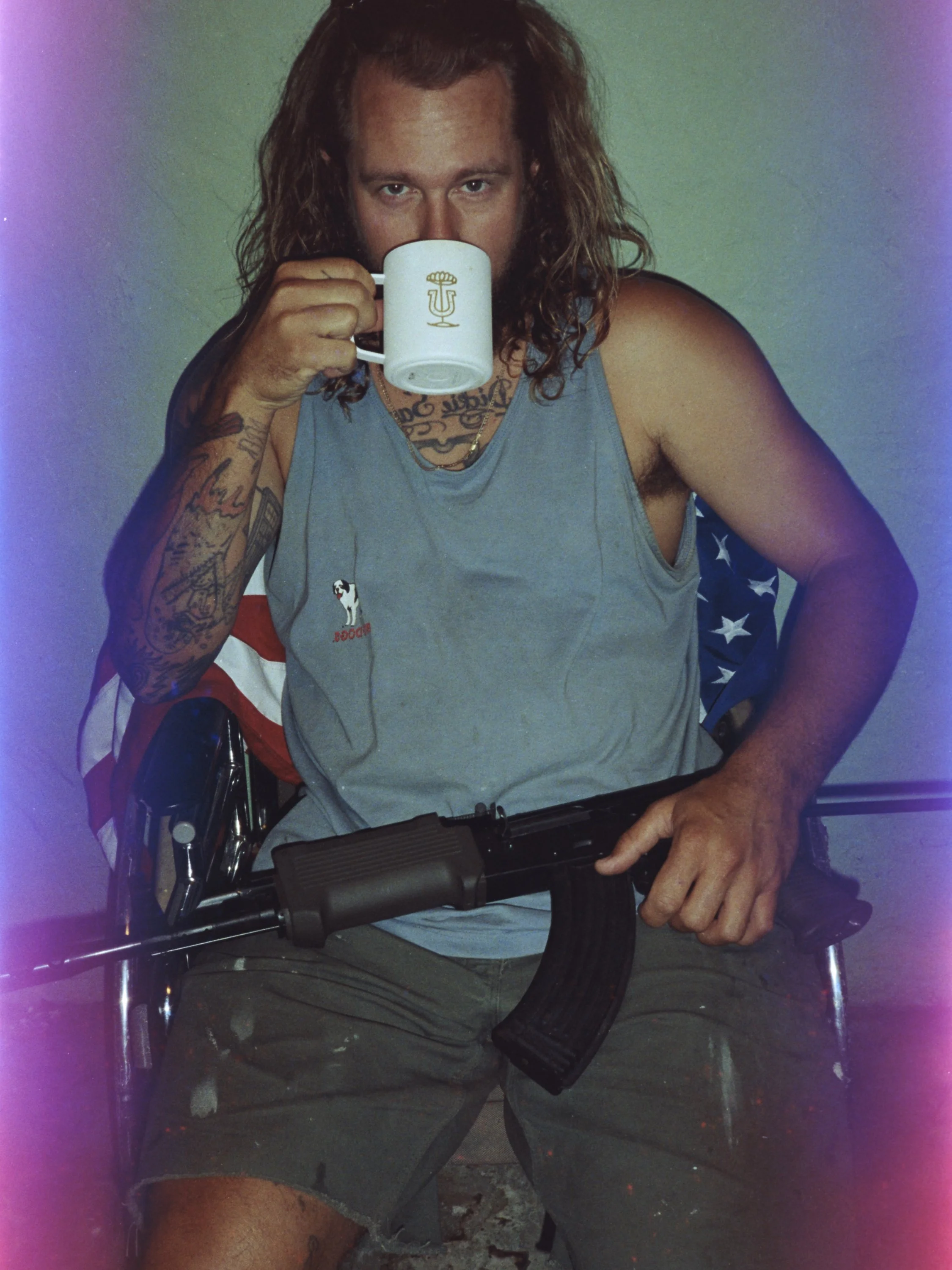 Mike with ar 15 coffee Portland 2018 Pride_0840.jpg