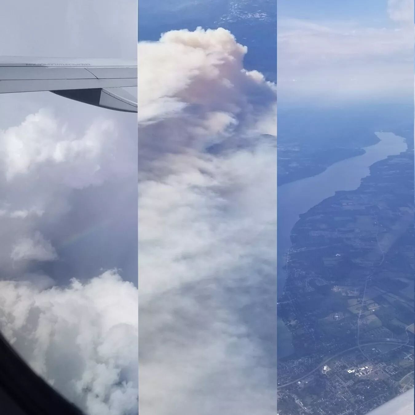 A montage of thoughts and images during my trip to New York.

1. Rainbow over Georgia, over 4,000 acres on fire in Electra California, billions of gallons of water in upstate NY. 

2. Clouds not giving a fuck

3. When you pay attention

4. Exploring 