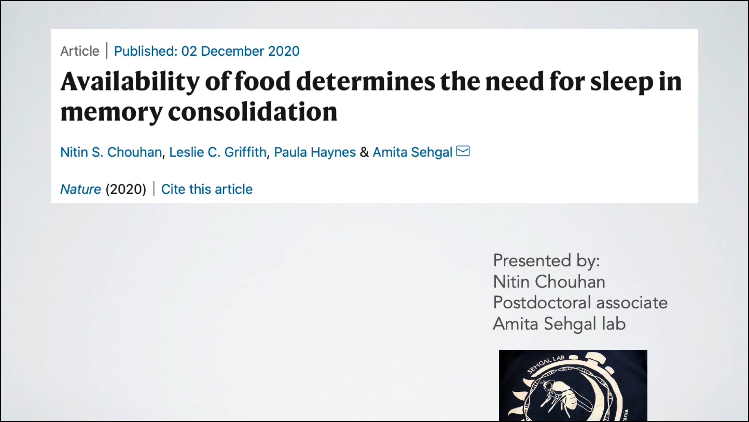 Availability of food determines the need for sleep in memory consolidation