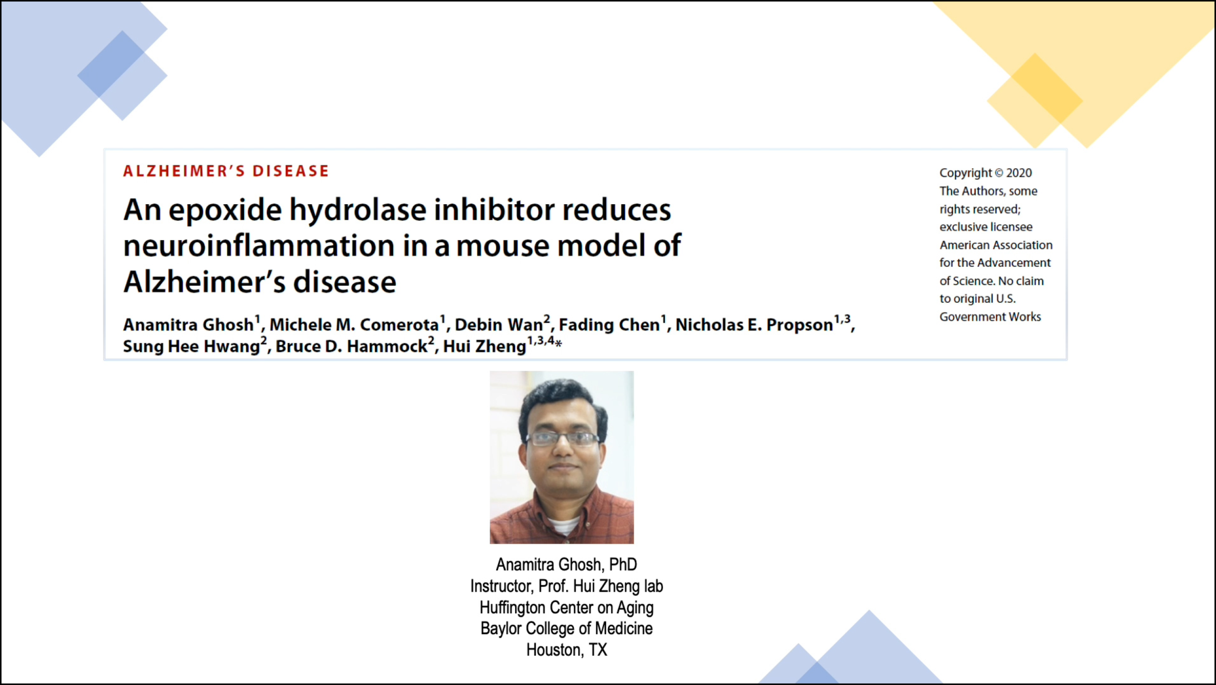 An epoxide hydrolase inhibitor reduces neuroinflammation in a mouse model of Alzheimer's disease