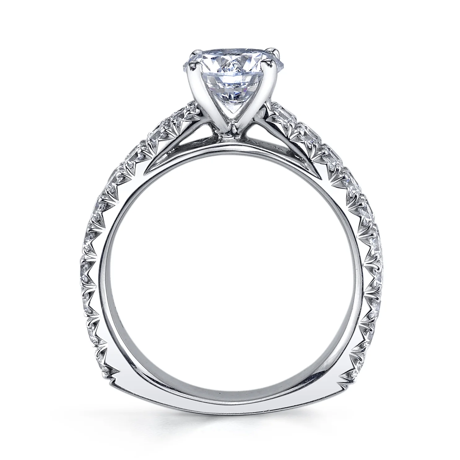 Double Row Diamond Engagement Ring