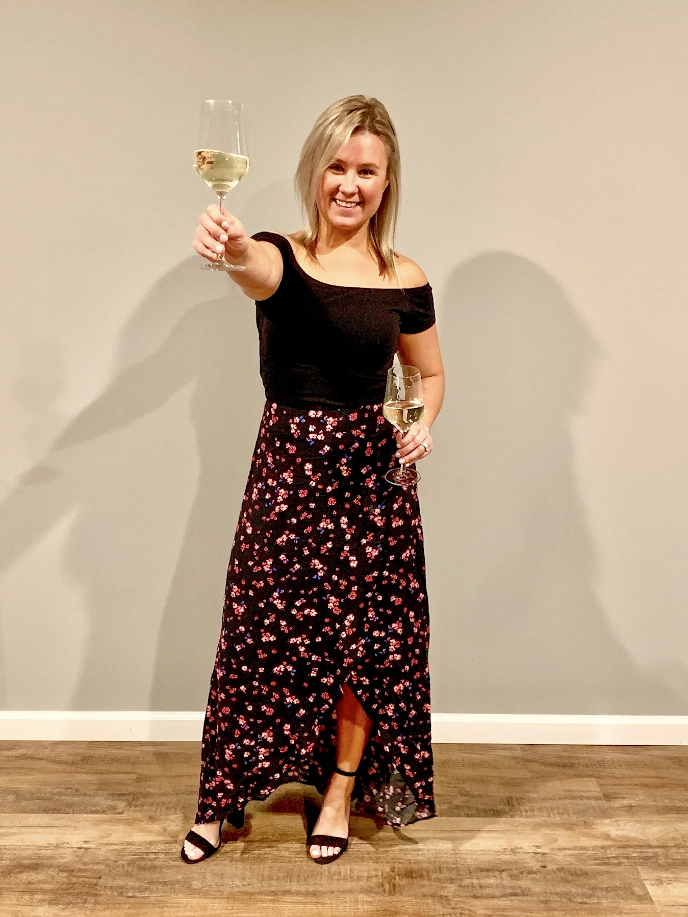 Express Floral Wrap Maxi Skirt