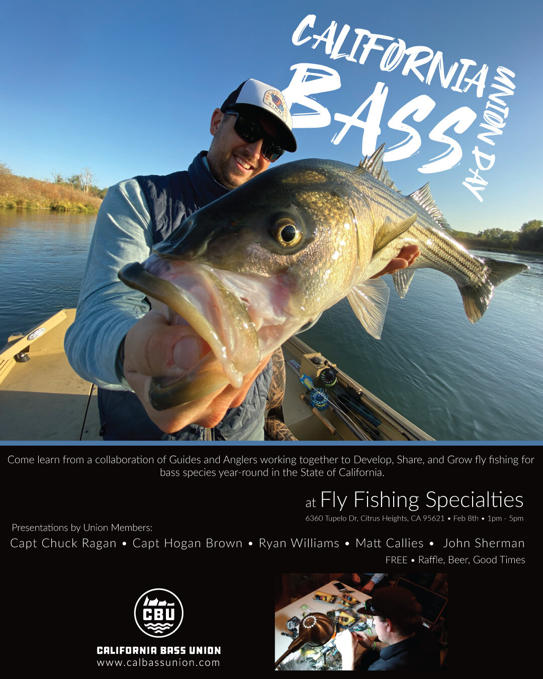 Cal Bass Union Day @ Fly Fishing Specialties — California Bass Union