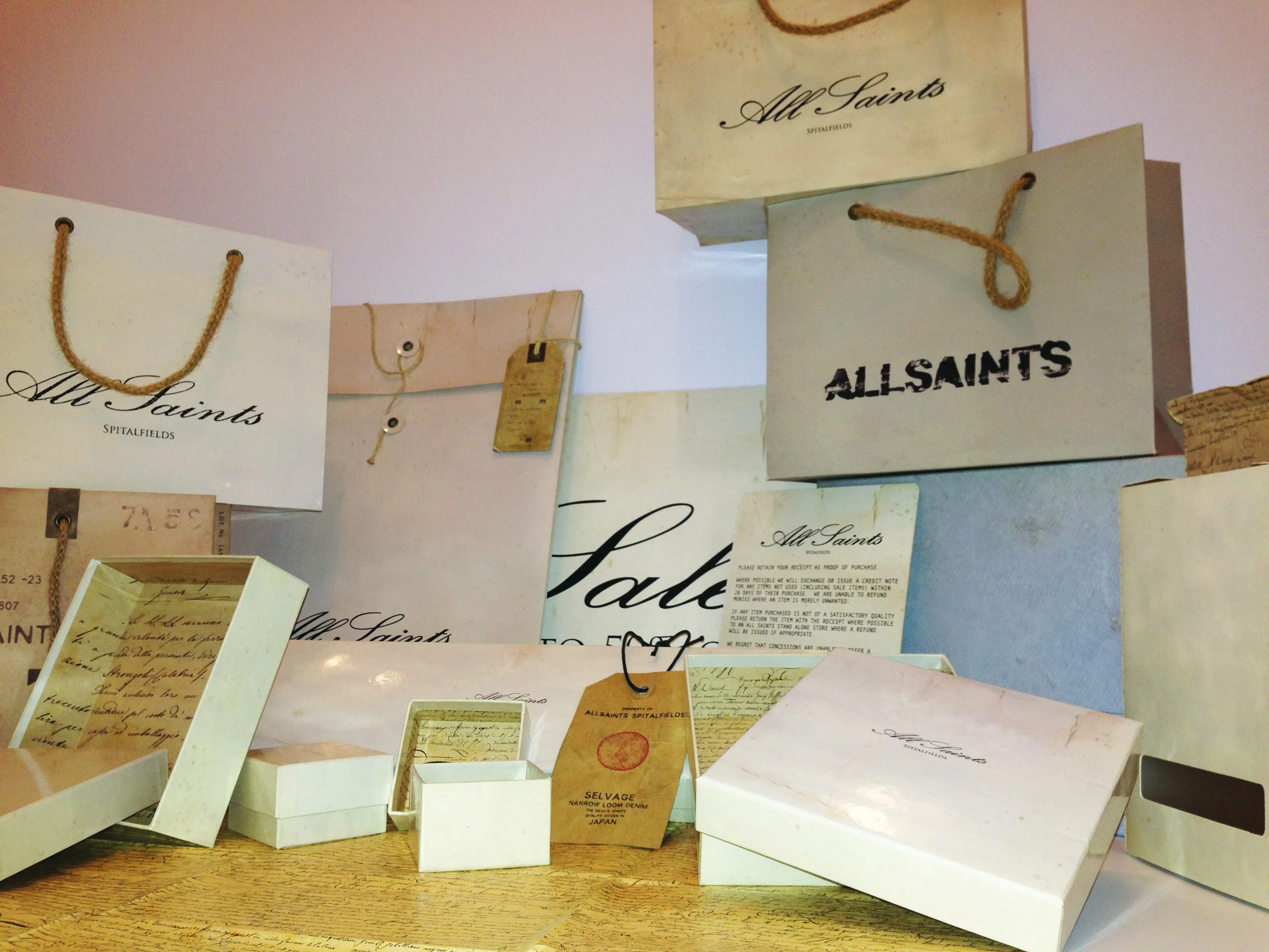 ALL SAINTS CLOTHING PACKAGING