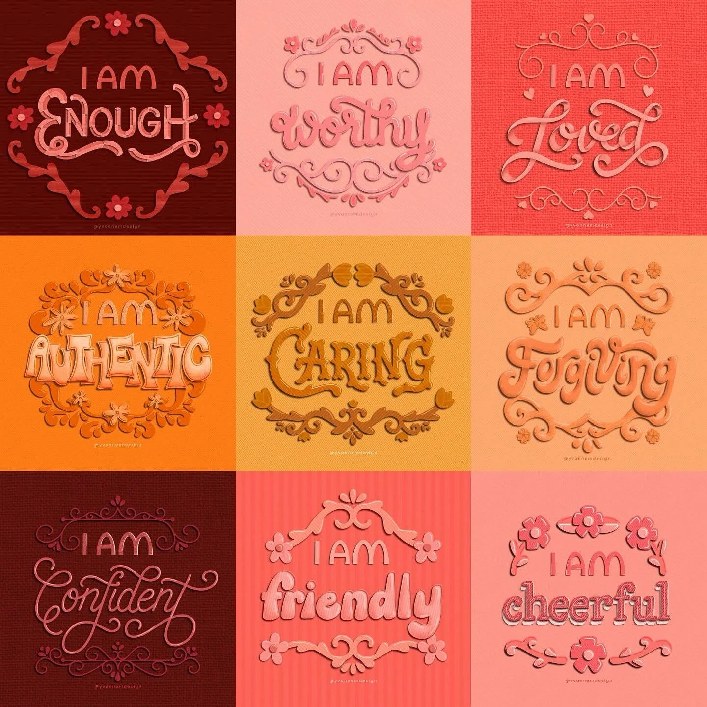 Lettering Style Challenge 2024 by @aureliemaron. 1-31 🌟

And that&rsquo;s a wrap! Definitely will be using these affirmations, especially with how heavy today feels. I hope they can bring some light into your life. With that said, I am so thankful t