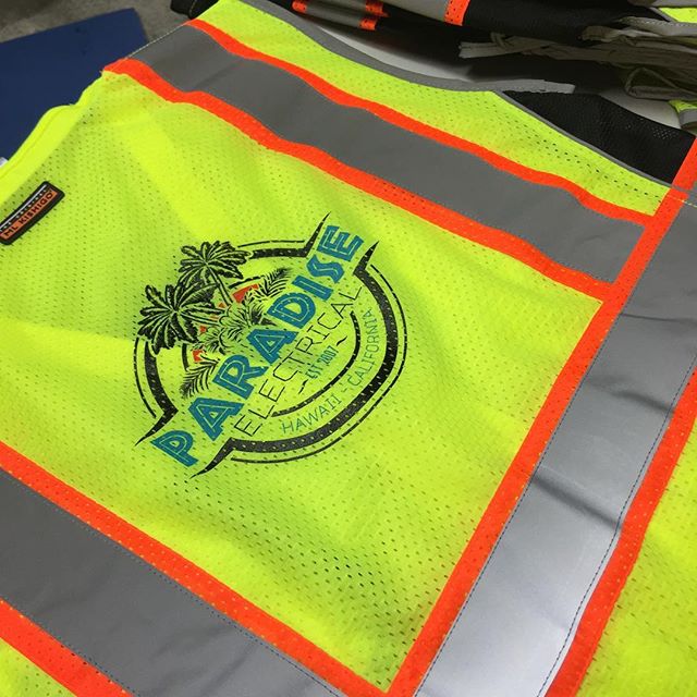 Safety First. Multiple selection of safety apparel for decoration #screenprinting #safetyapparel #paradiseelectric#promotionalproducts