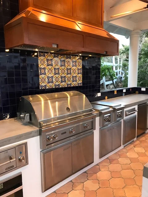 Cabana with outdoor kitchen