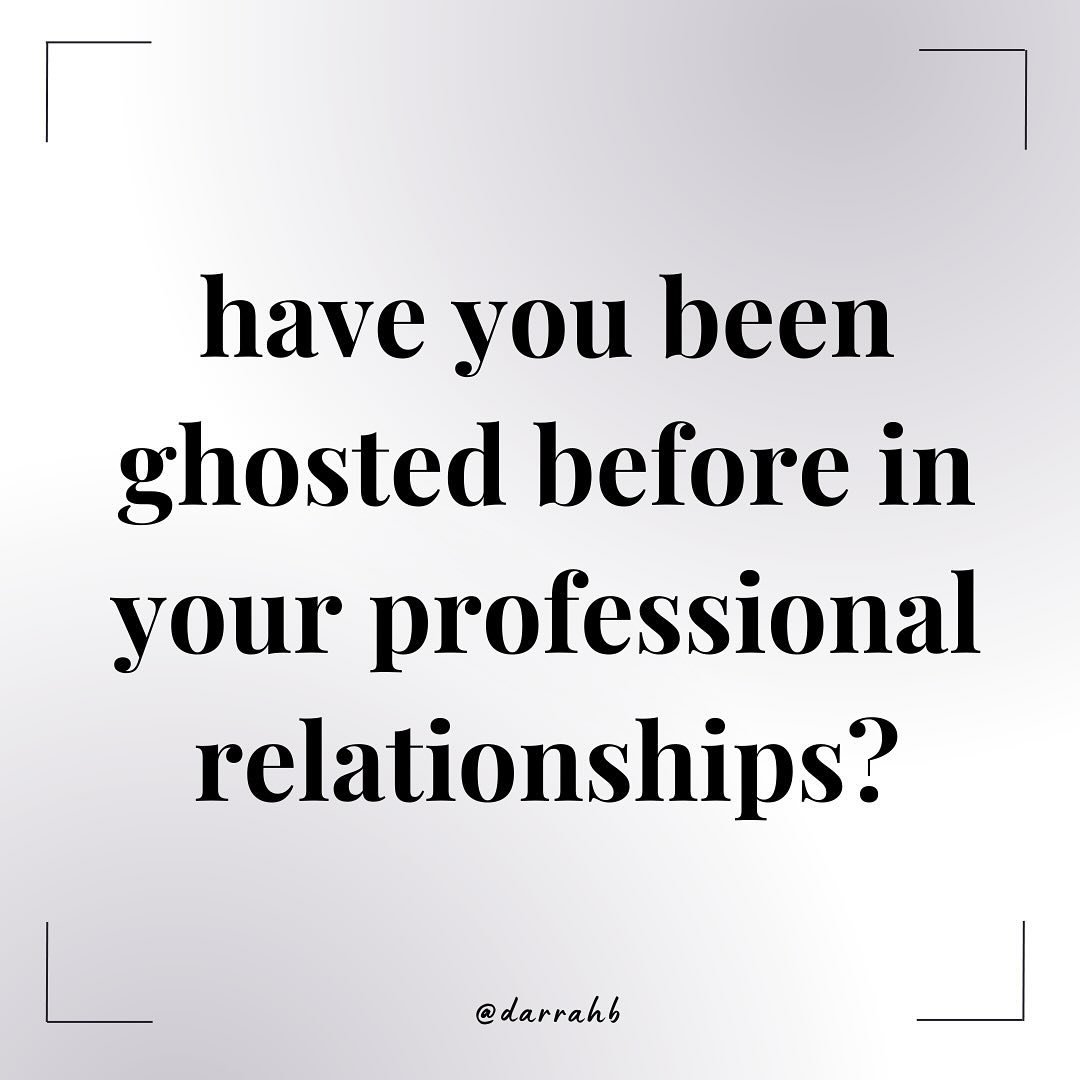 ghosting has made its way from dating into business... and i have some thoughts. what are yours?⁠