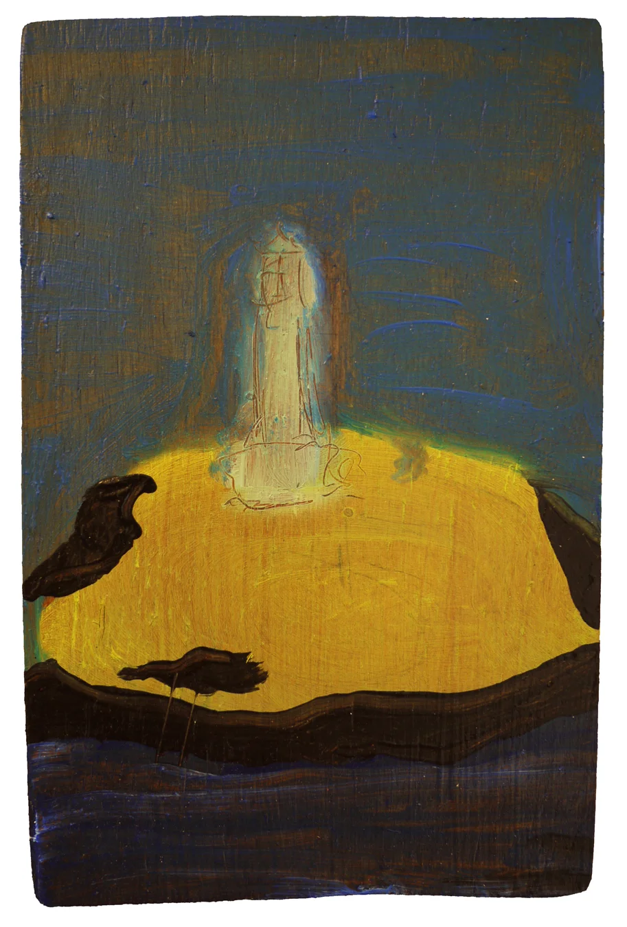 Lighthouse, 2018, oil on board, 13cm x 20cm