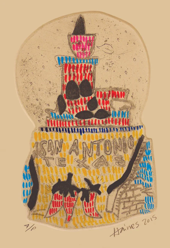 Snow Globes, (detail) 2015, hand tinted etching, 85cm x 70cm