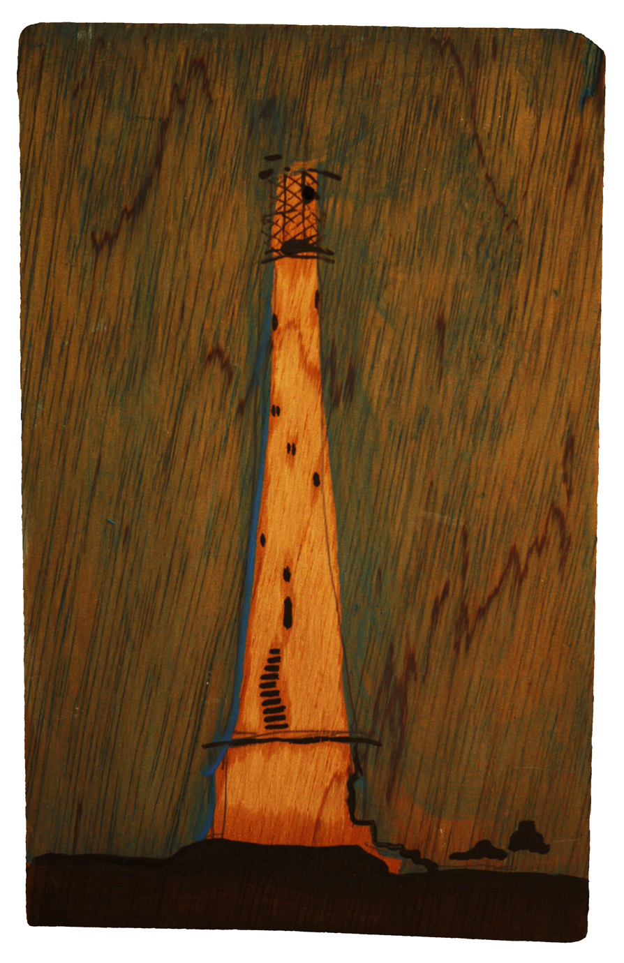 Lighthouse, 2018, oil on board, 13cm x 20cm