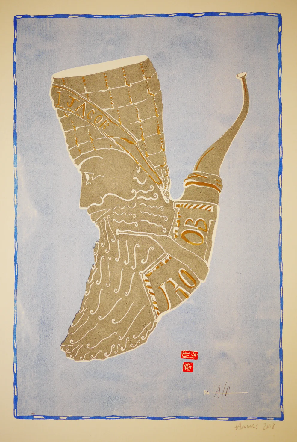 Clay Pipe, 2018, three colour Riso, 29cm x 42cm