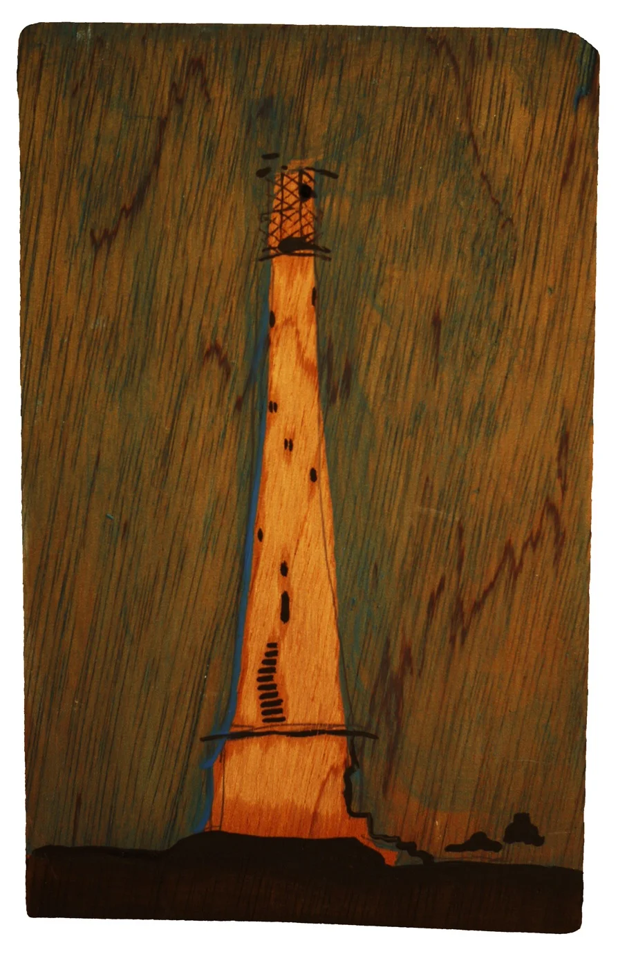 Lighthouse, 2018, oil on board, 13cm x 20cm