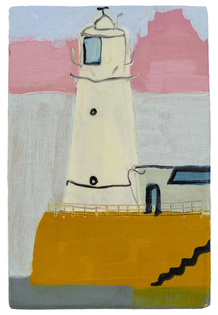 Lighthouse, 2019, oil on board, 13cm x 20cm