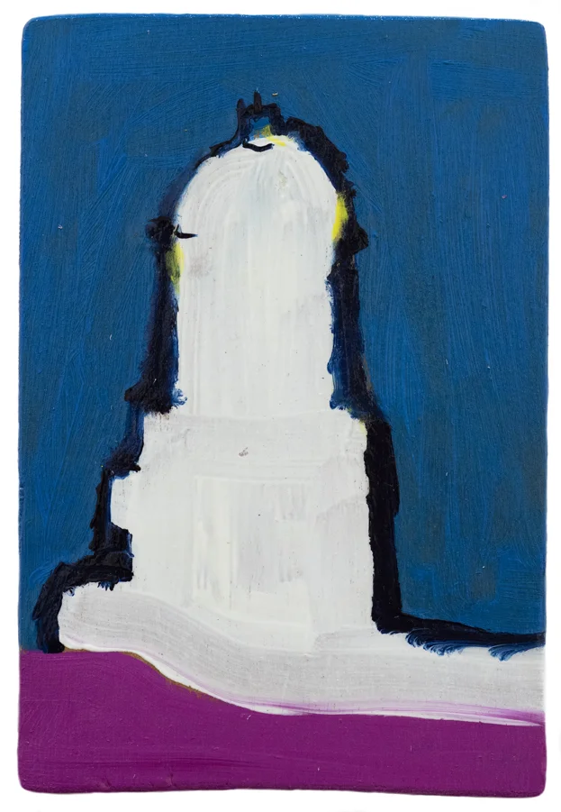 Lighthouse, 2019, oil on board, 13cm x 20cm