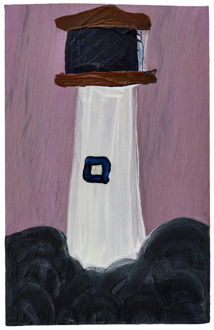 Lighthouse, 2019, oil on board, 13cm x 20cm