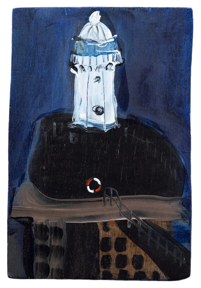 Lighthouse, 2019, oil on board, 13cm x 20cm