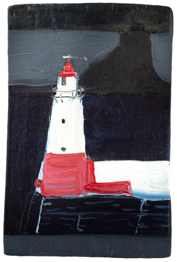 Lighthouse, 2019, oil on board, 13cm x 20cm