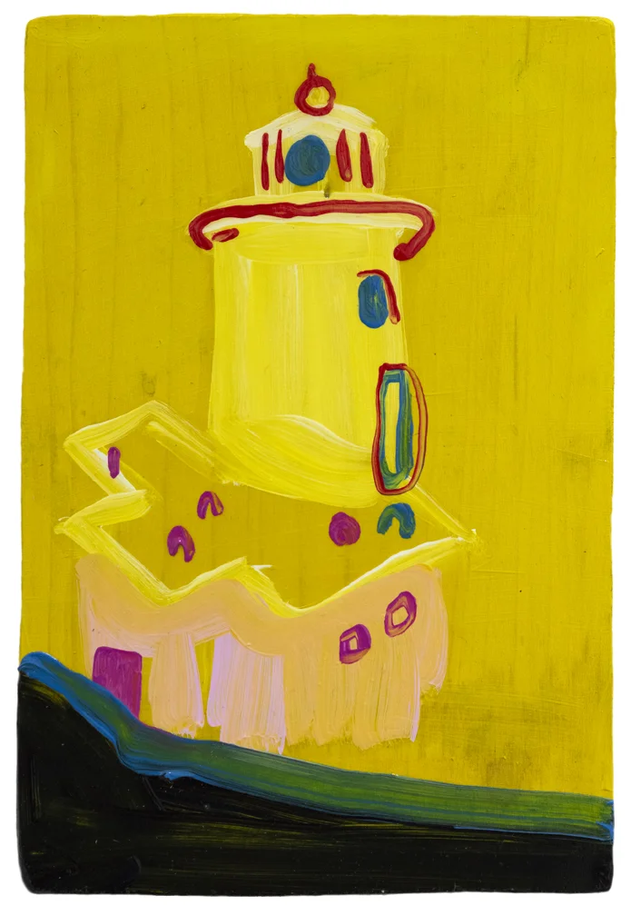 Lighthouse, 2019, oil on board, 13cm x 20cm