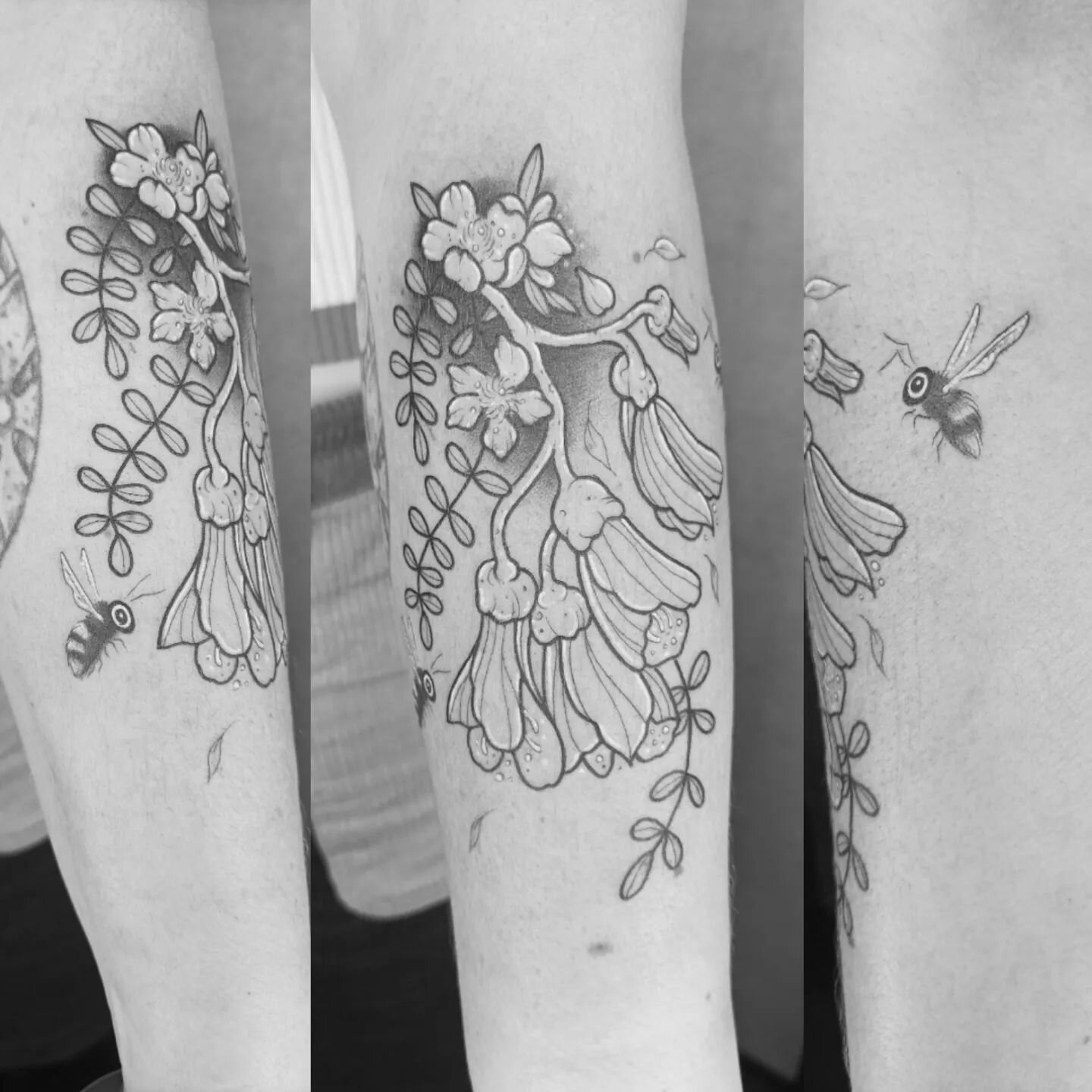 Kowhai and manuka flowers for lovely, Piri 🍃
.
.
.
#nurseynomercy #nurseytattoo #kowhai #manuka #tattoo #blackworkers #blacktattoo #nz #nztattoo #kiwiana #drmorsetattoo #luckysupplynz #wellingtonnz #wellingtontattoos #wellington