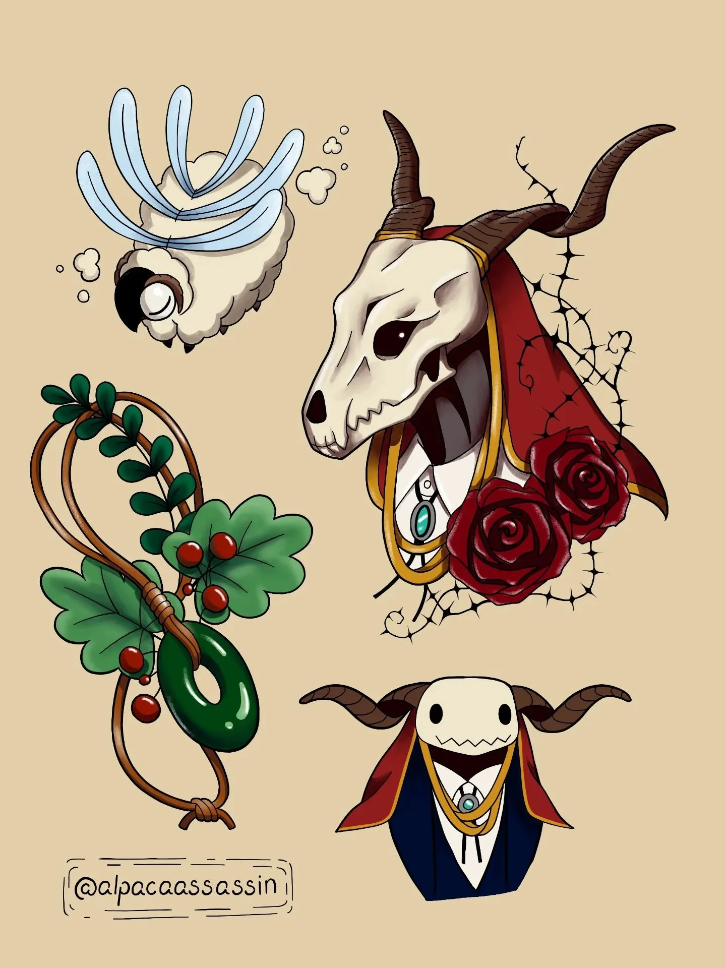 Ancient Magus Bride flash now available ✨️

I love Elias' goofy expressions that get drawn 🥰

Pricing is listed above. Dm or email to book in any designs or custom

Studio: @drmorsetattoo 

#animeflash #flashsheet #apprenticetattoo #animetattoo #anc