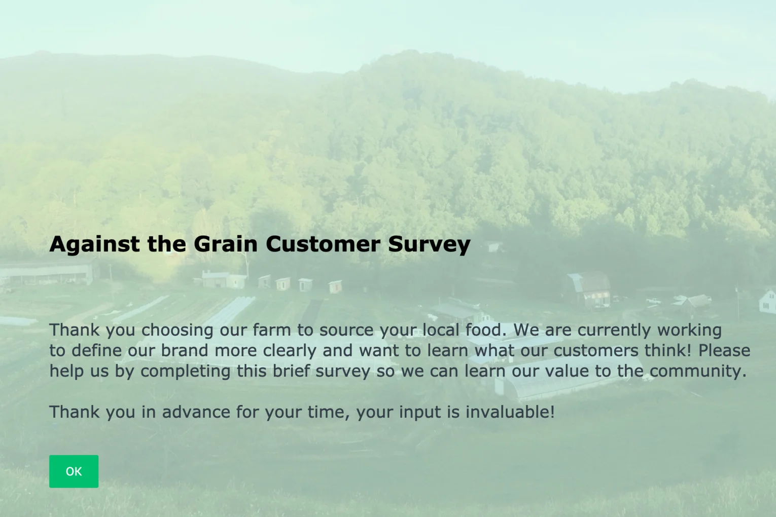 Simple Survey to Help ATG