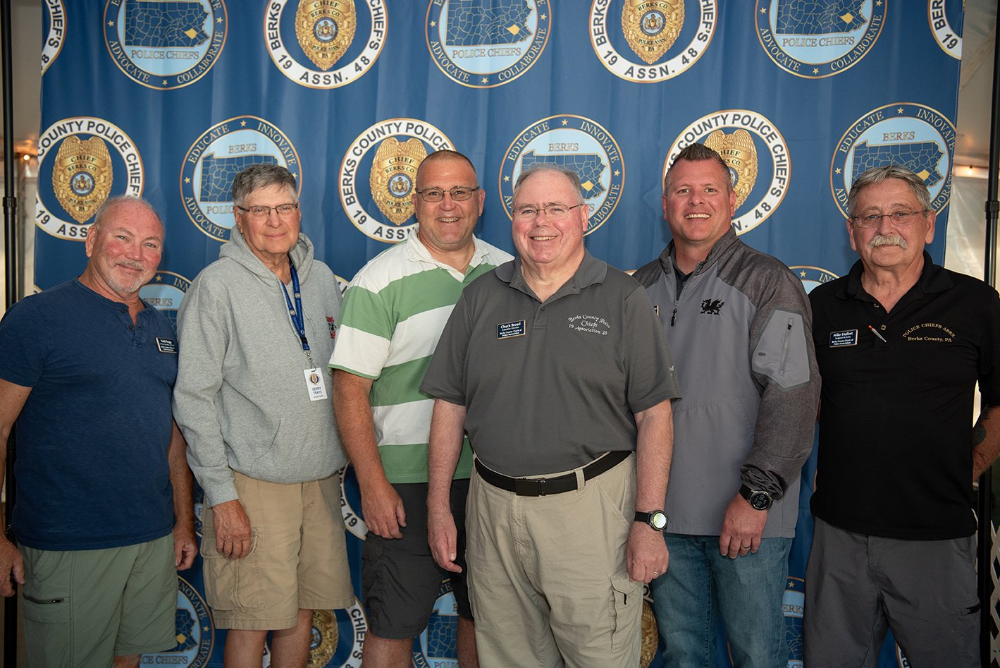 Association Officers: Chief Todd Trupp, Ret. Chief Gerry Trate, Chief Steve Powell, Ret. Chief Chuck Broad, Chief Madison Winchester, Sgt. Mike Hoffert.