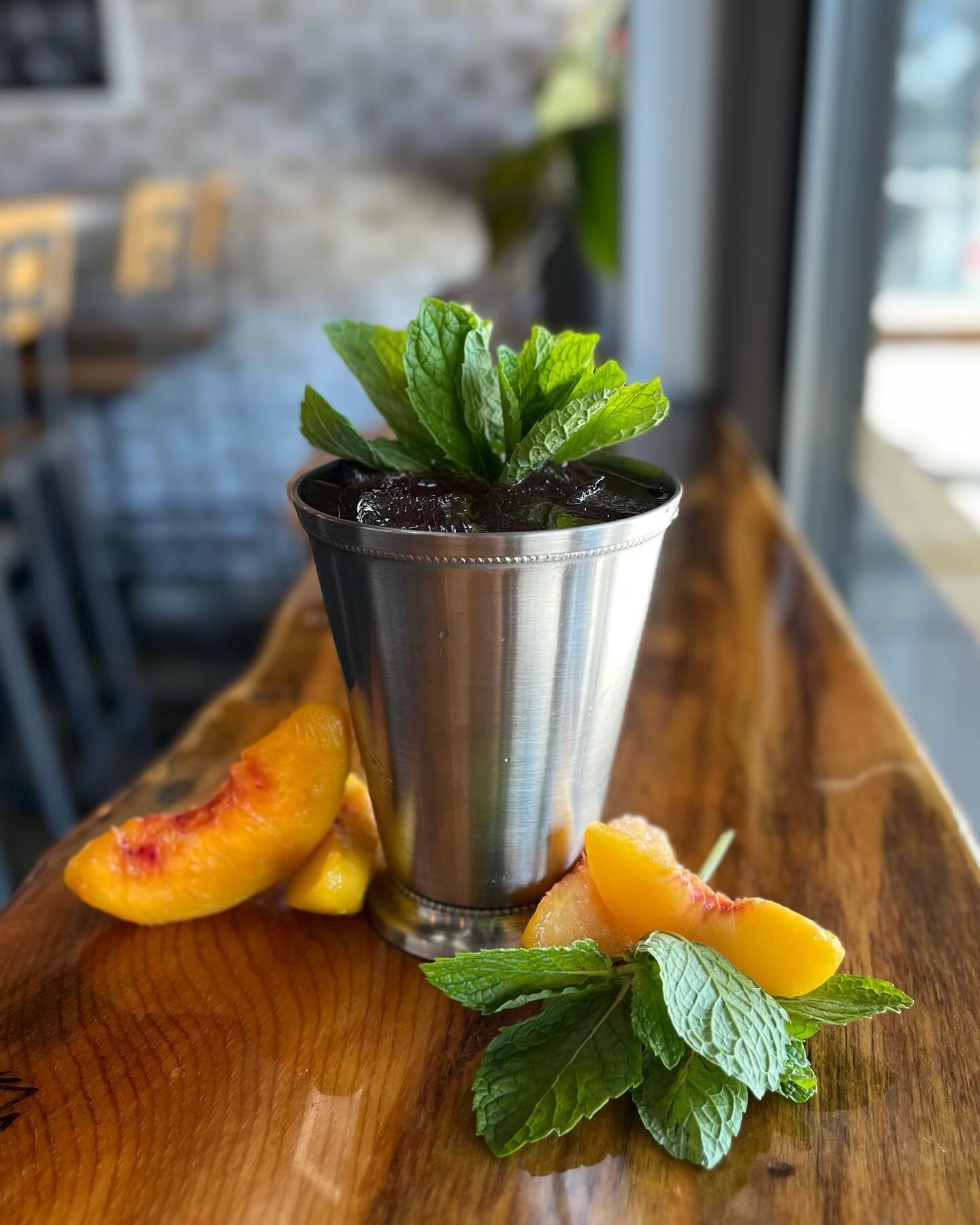 Doing our part in celebrating the 150 years of the Kentucky Derby! 🏇👒💐 Stop by this weekend to raise a glass to your favorite horse! Vote for who you think is going to win, below! ⬇️

📸: Peach Mint Julep: Straight Bourbon Whiskey &bull; lemon &bu