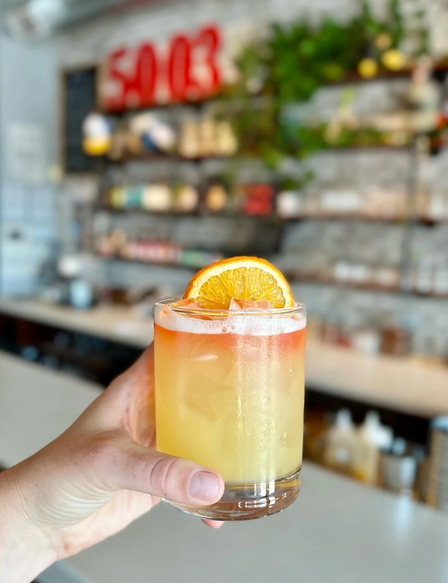 This one has &ldquo;new favorite&rdquo; written all over it &hellip; the Good Hang🍊 

Lunarshine Whiskey &bull; Orange Liqueur &bull; Apricot Liqueur &bull; pineapple &bull; lime &bull; orgeat &bull; peychaud&rsquo;s bitters

Juicy, citrus forward, 