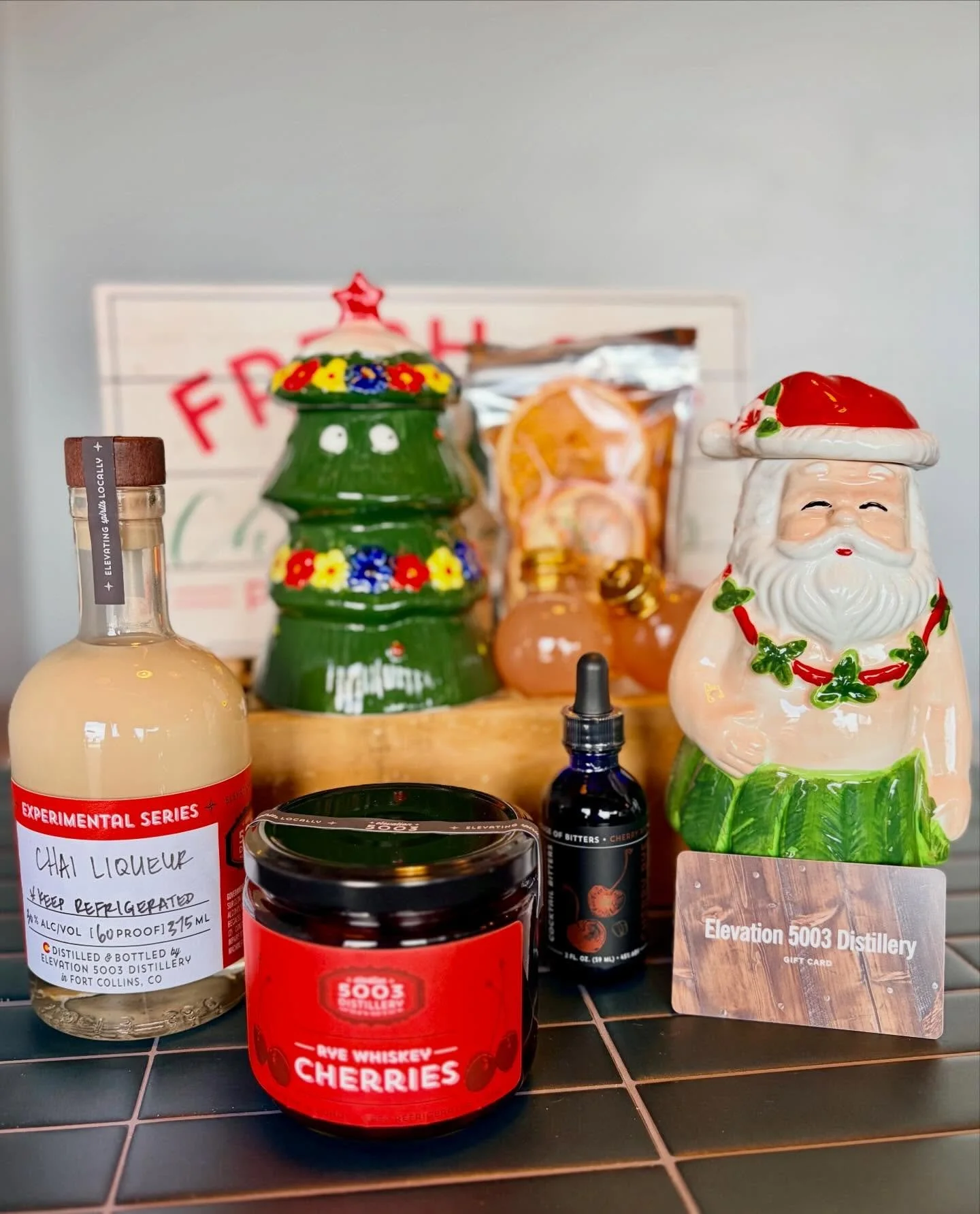 A lil&rsquo; something for everyone on your (naughty) list!! 🎅🏼🎁🎄❄️

Snag a bottle, festive glassware, cherries, bitters, or even a gift card! Open all weekend long 🥃✨

#elevation5003distillery #elevatingspiritslocally #shoplocal #holiday #craft