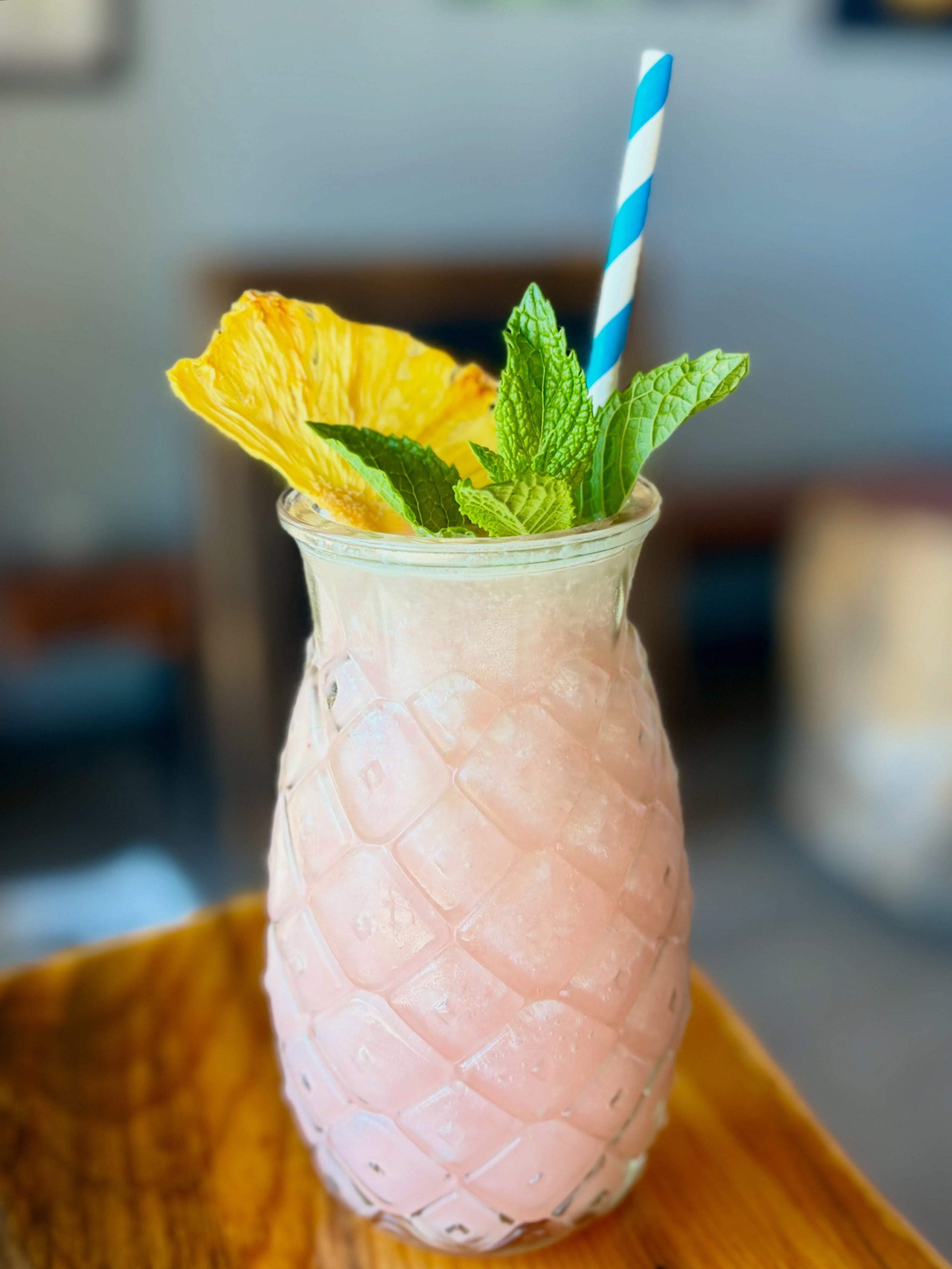 Escape to paradise with the UnBelizeable🍍🌴🍋&zwj;🟩 

This tasty frozen treat features our Narrow Road Vodka &bull; guava &bull; cream of coconut &bull; pineapple &bull; and lime 

Cool off with us this weekend and give one a try!!