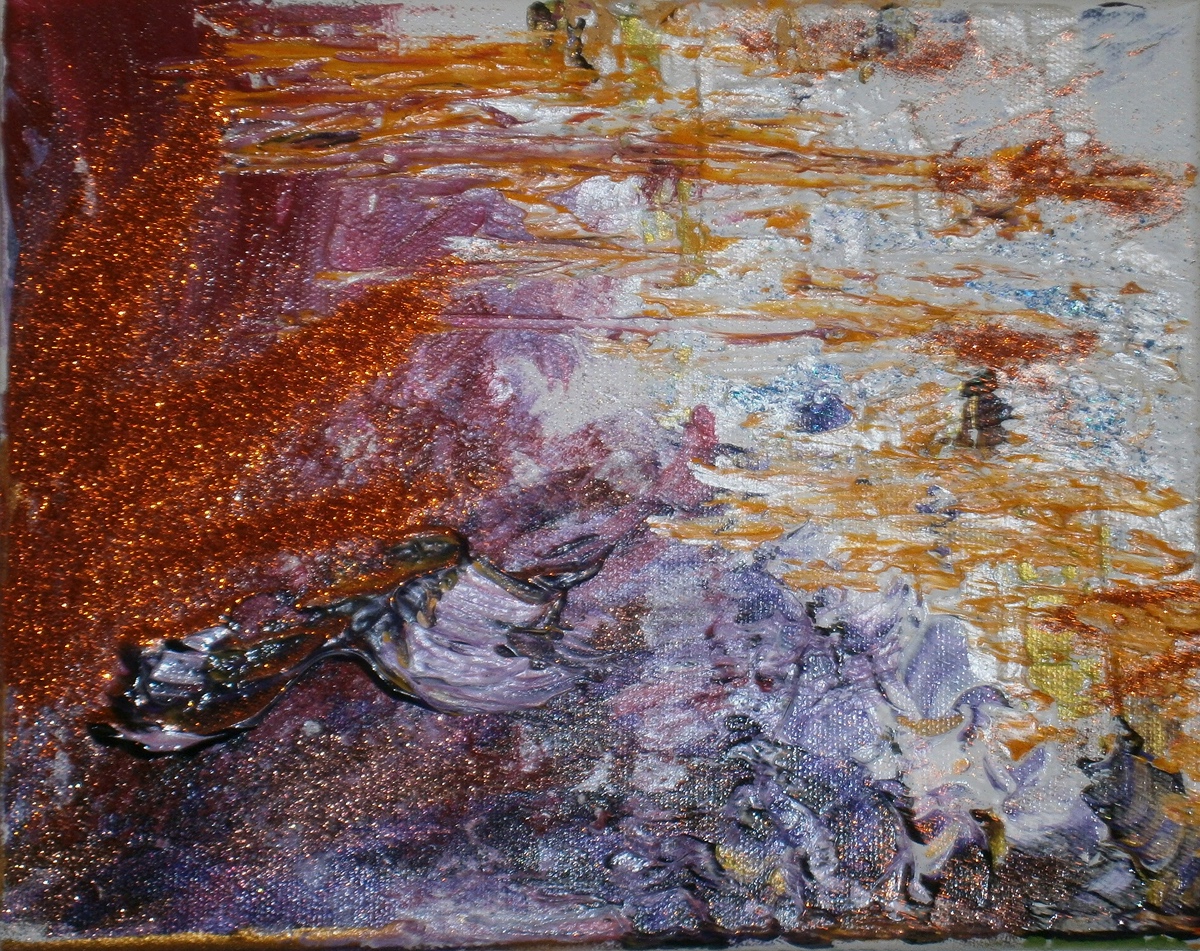 SOLAR SOLITUDE by Hélène Asselbergs 8” x 10” mixed media and acrylic on canvas