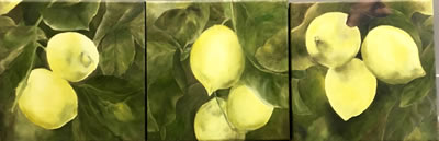    SPANISH LEMONS   by Valerie McMurray      Triptych oil on canvas 