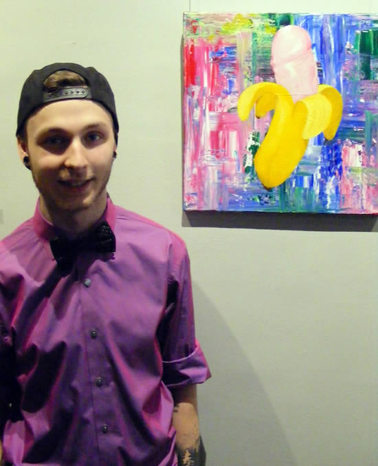  Liam Racine with his artwork SEXUALLY APPEALING 