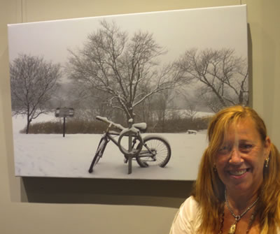  Artist  Karen Silver  with  WINTER BIKE  