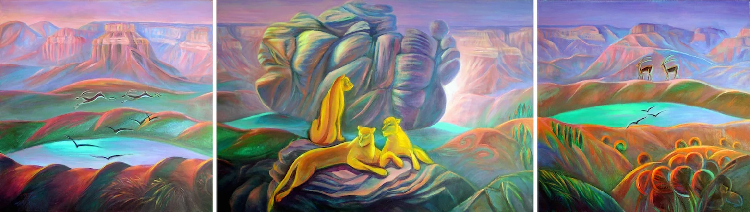 MOUNTAIN LIONS_Life by The Grand Canyon-7 (triptych) by Janna Kroupko.jpg