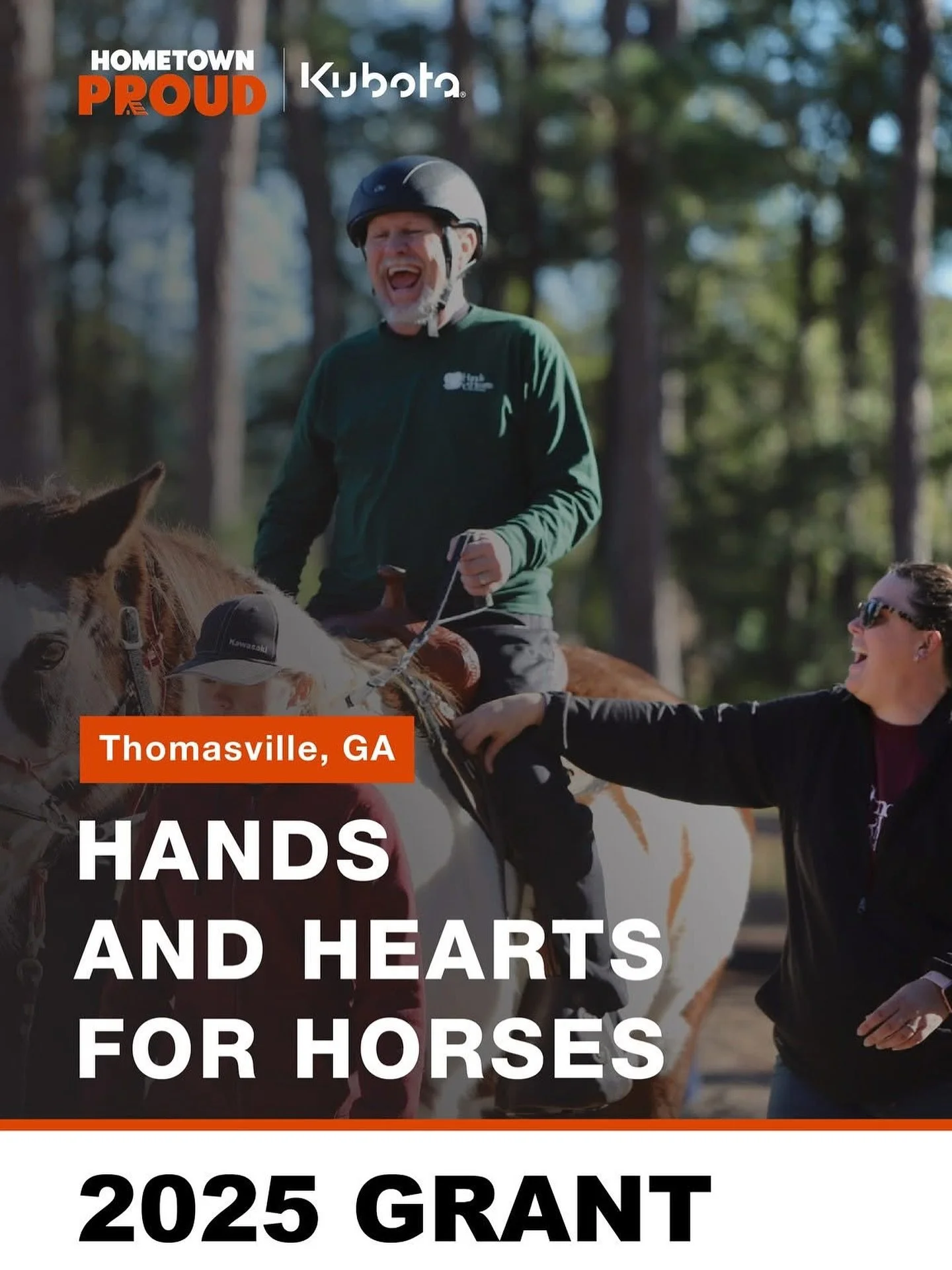 We have an exciting announcement!! 

The Kubota Tractor Corporation has a long standing commitment to building stronger communities through its fifth annual Kubota Hometown Proud&reg; grant program. This program spearheads impactful impactful project