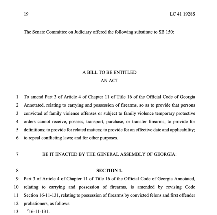 Read Senate Bill 150